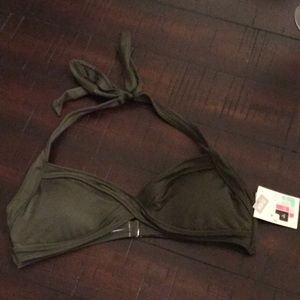 New PINK swim top in olive green